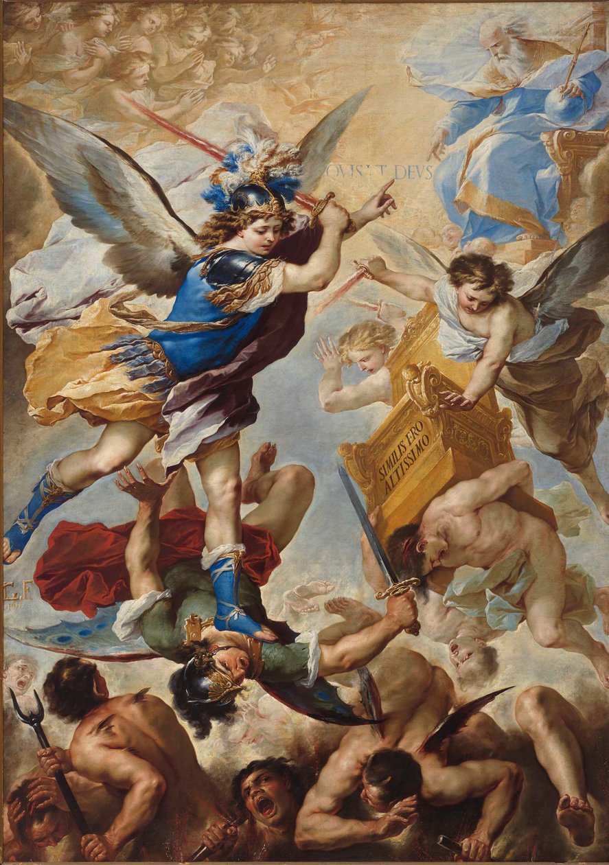 Başmelek Mikail asi melekleri yener, 1657. by Luca Giordano