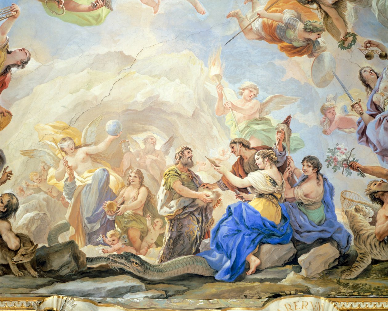 İnsanın Doğuşu, Luca Giordano (1634-1705), fresk, Palazzo Medici Riccardi, Floransa tarafından Aynalar Salonu