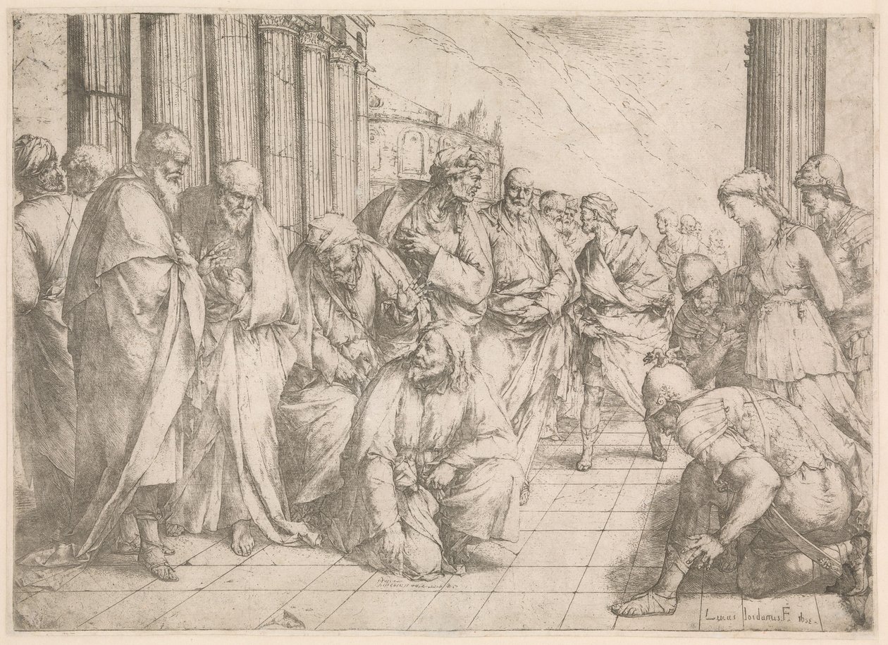 Mesih ve Zina Edilen Kadın İsa ve zinayla alınan kadın by Luca Giordano