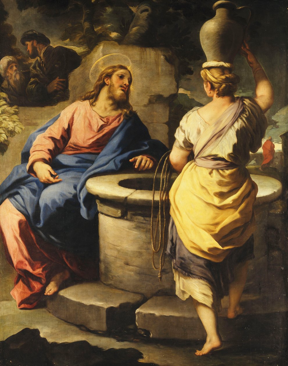 İsa ve Kuyudaki Samiriyeli Kadın, c.1697 by Luca Giordano