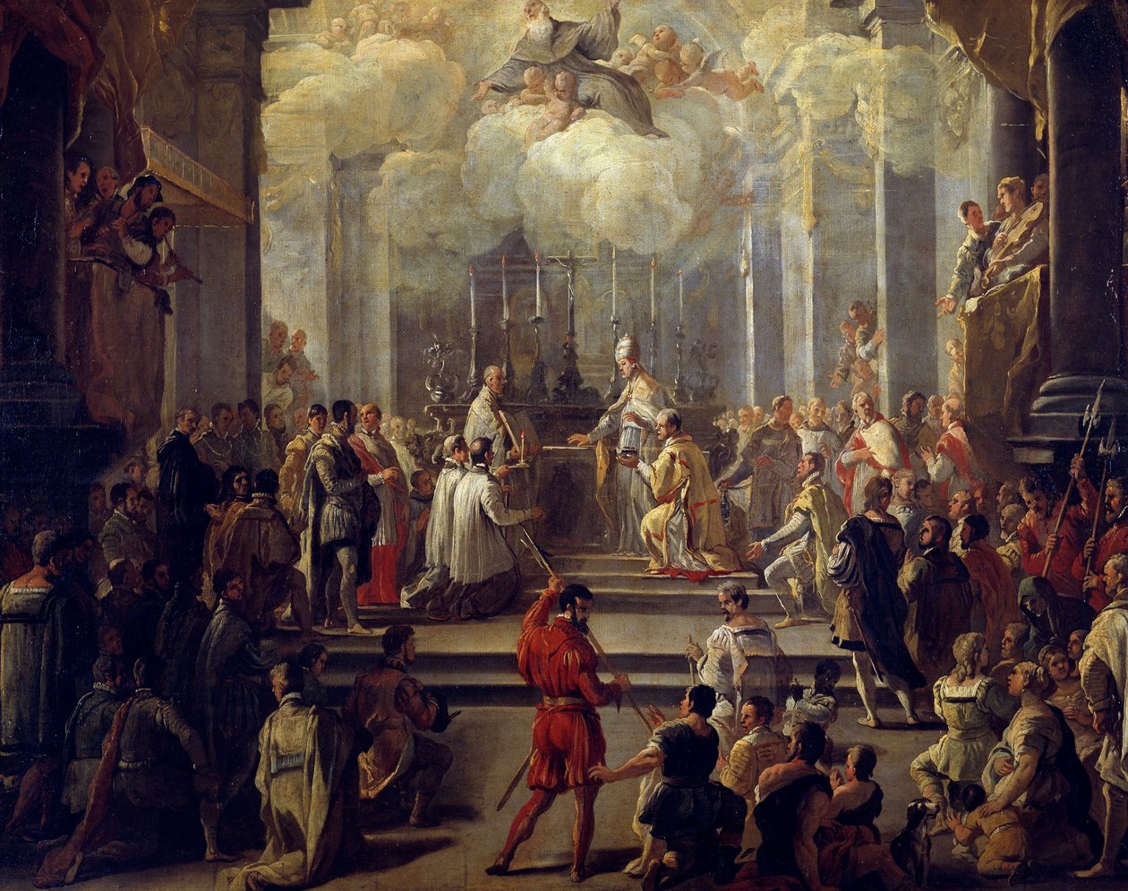 Rahibin ithafı, Luca Giordano (1634-1705), tuval üzerine yağlı boya by Luca Giordano
