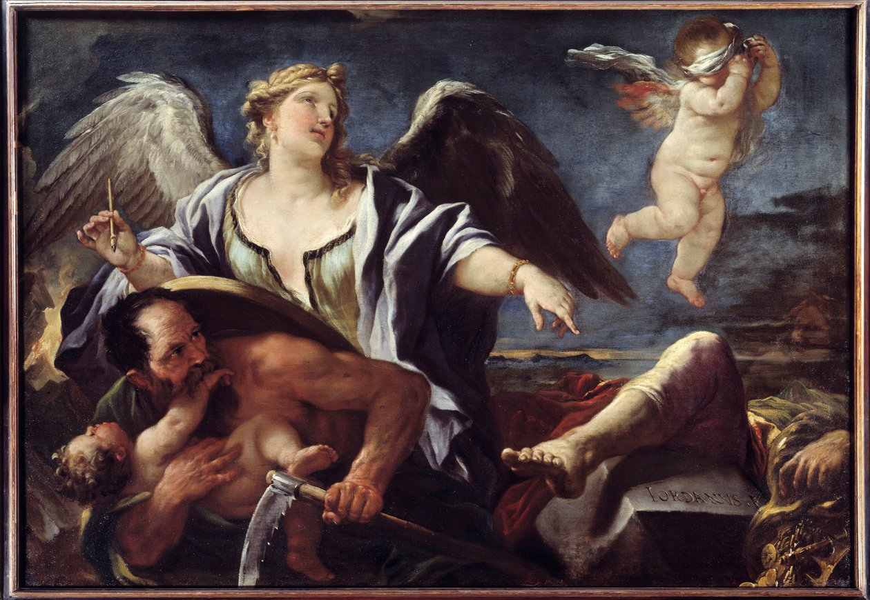Zamanın Arkasındaki Tarih Yazısı Fişleri Luca Giordano dit Fa Presto (1632-1705) 17. yüzyıl tablosu. Brest, Güzel Sanatlar Müzesi by Luca Giordano
