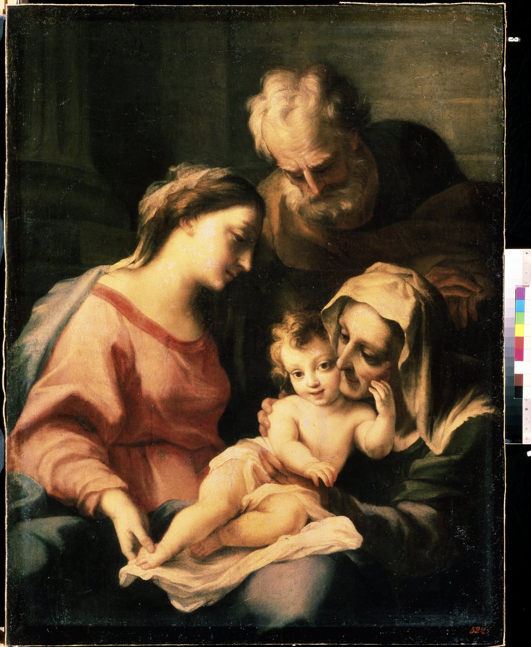 ""Saint Elizabeth ile Kutsal Aile"" (Kutsal Aile) Tablosu Luca Giordano (1632-1705) 17. yüzyıl Mikhail Kroshitsky Sanat Müzesi, Sivastopol (Sivastopol) Ukrayna by Luca Giordano