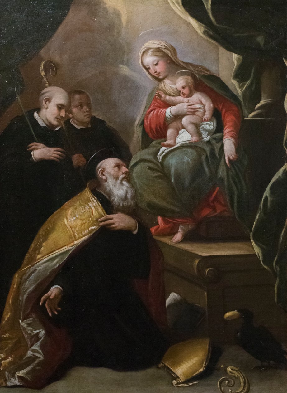 azizlerle Madonna ve Çocuk by Luca Giordano