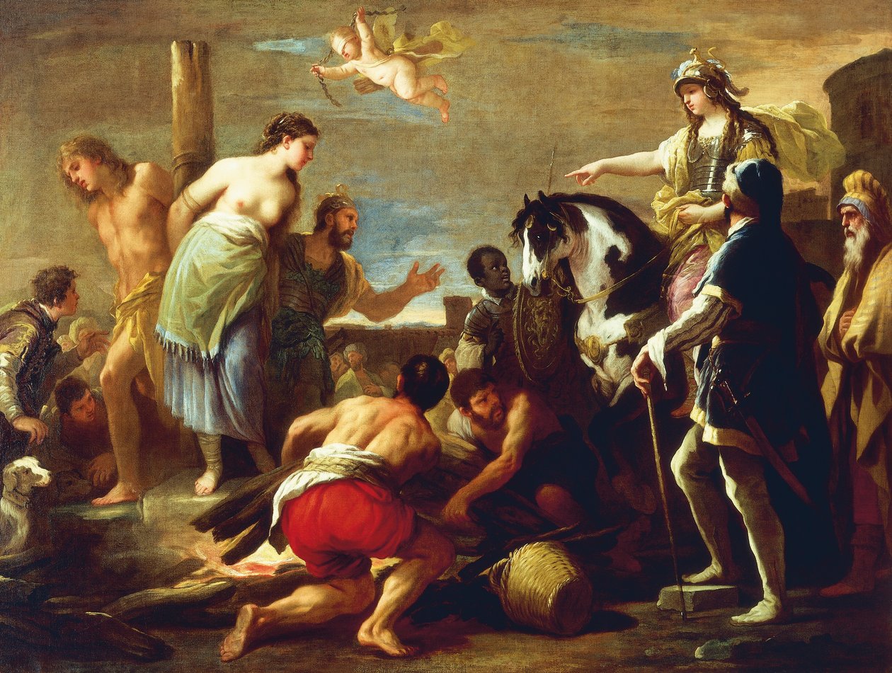 Olindo ve Sophronia, Luca Giordano, tuval üzerine yağlı boya by Luca Giordano