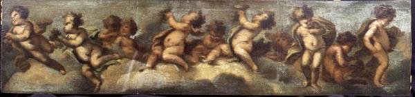 Putti disporting (tuval üzerine kağıt) (ayrıntılar için bakınız 67088-90) by Luca Giordano