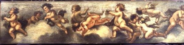 Putti disporting (tuval üzerine kağıt) (ayrıca bkz. 67092-94) by Luca Giordano