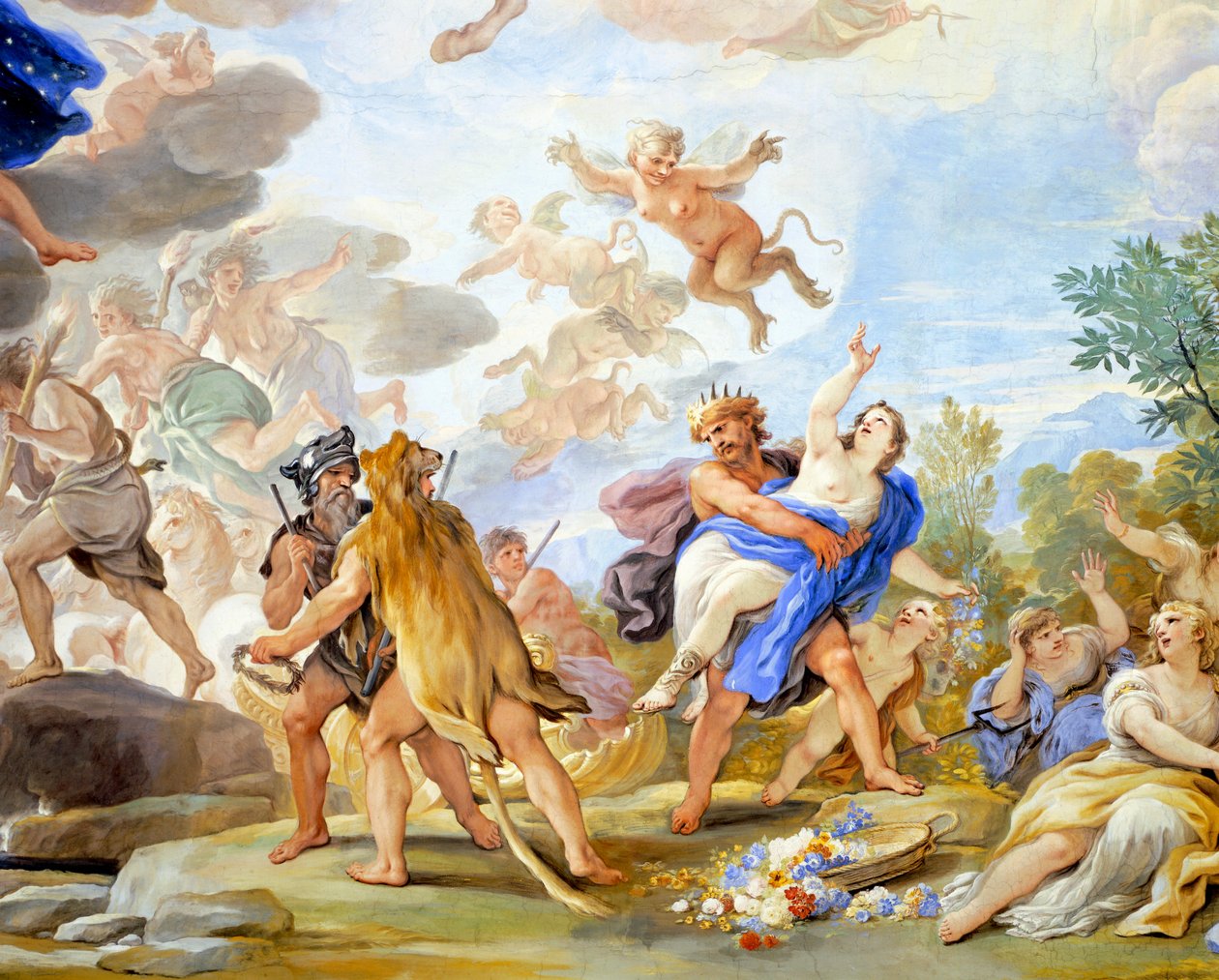 Proserpina'ya Tecavüz, Aynalar Salonu'ndaki fresk döngüsünün detayı, Luca Giordano (1634-1705), fresk, Palazzo Medici Riccardi, Floransa by Luca Giordano
