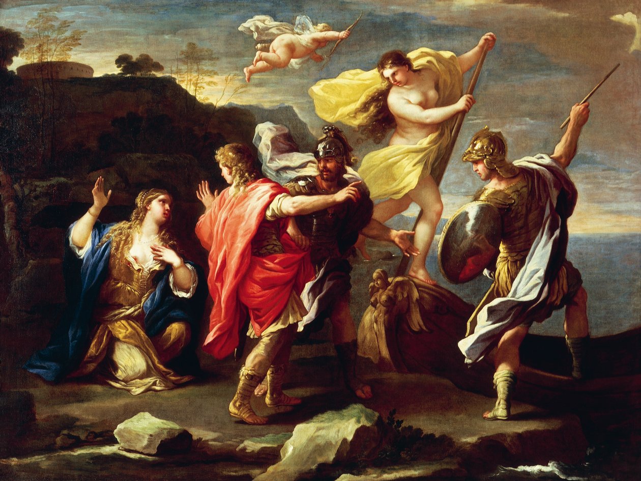 Rinaldo ve Armida, Luca Giordano, tuval üzerine yağlı boya by Luca Giordano