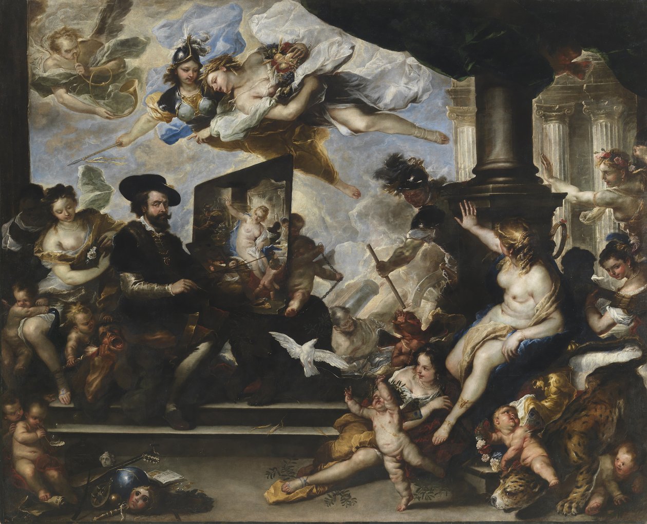 Rubens Barış Alegorisini resmediyor by Luca Giordano