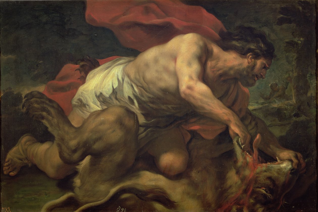 Samson ve Aslan by Luca Giordano