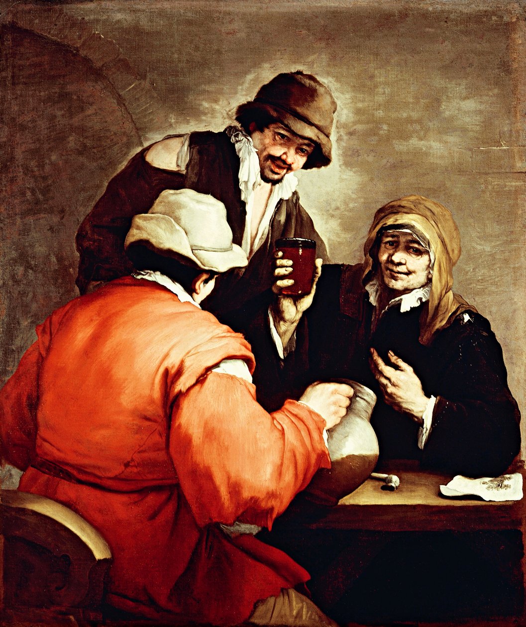 Taverna sahnesi, Luca Giordano (1634-1705), tuval üzerine yağlı boya by Luca Giordano