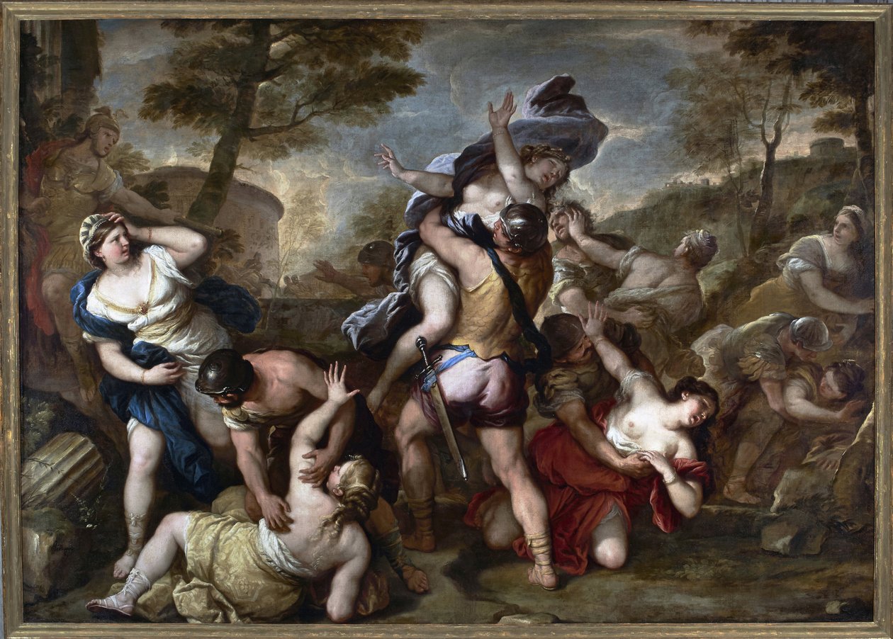 Sabinlerin Kaçırılması (tuval üzerine yağlı boya) by Luca Giordano