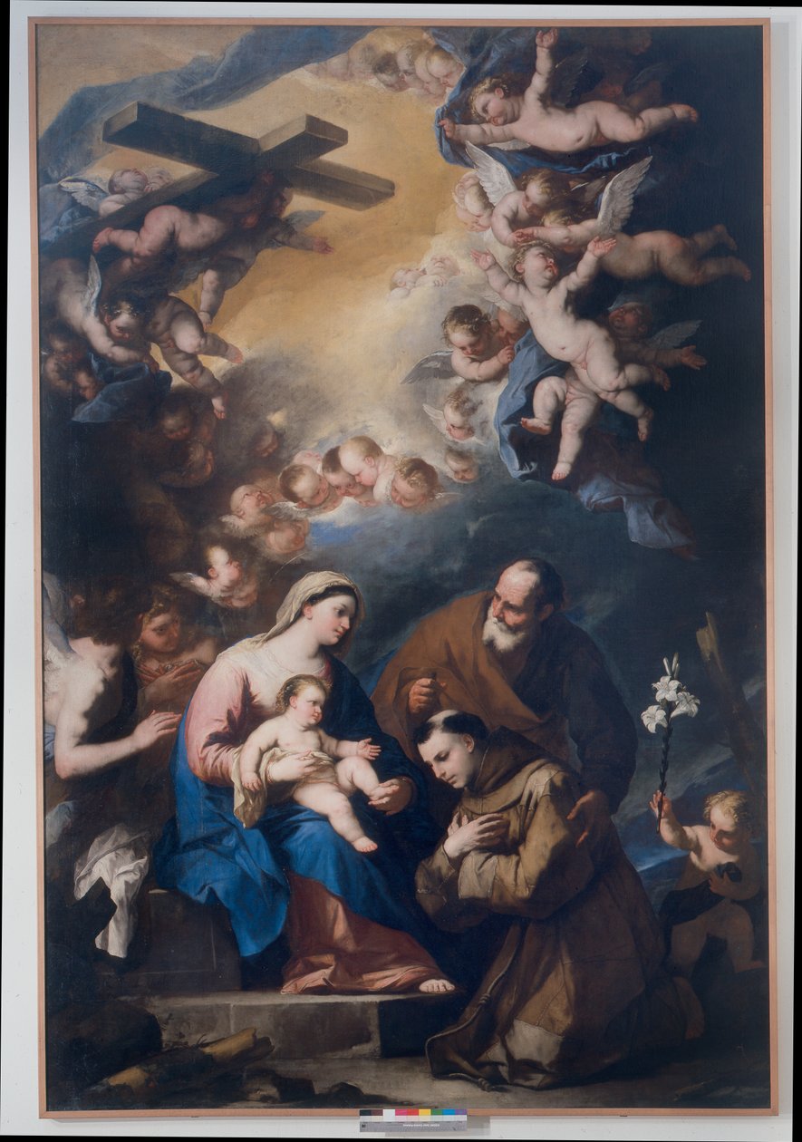 Padua Aziz Anthony tarafından saygı duyulan Kutsal Aile by Luca Giordano