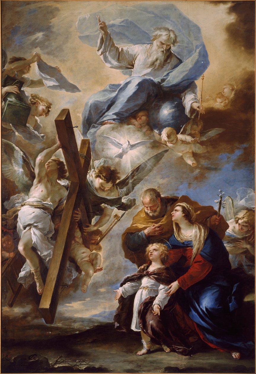 Tutkunun Sembolleriyle Kutsal Aile, c. 1660. by Luca Giordano