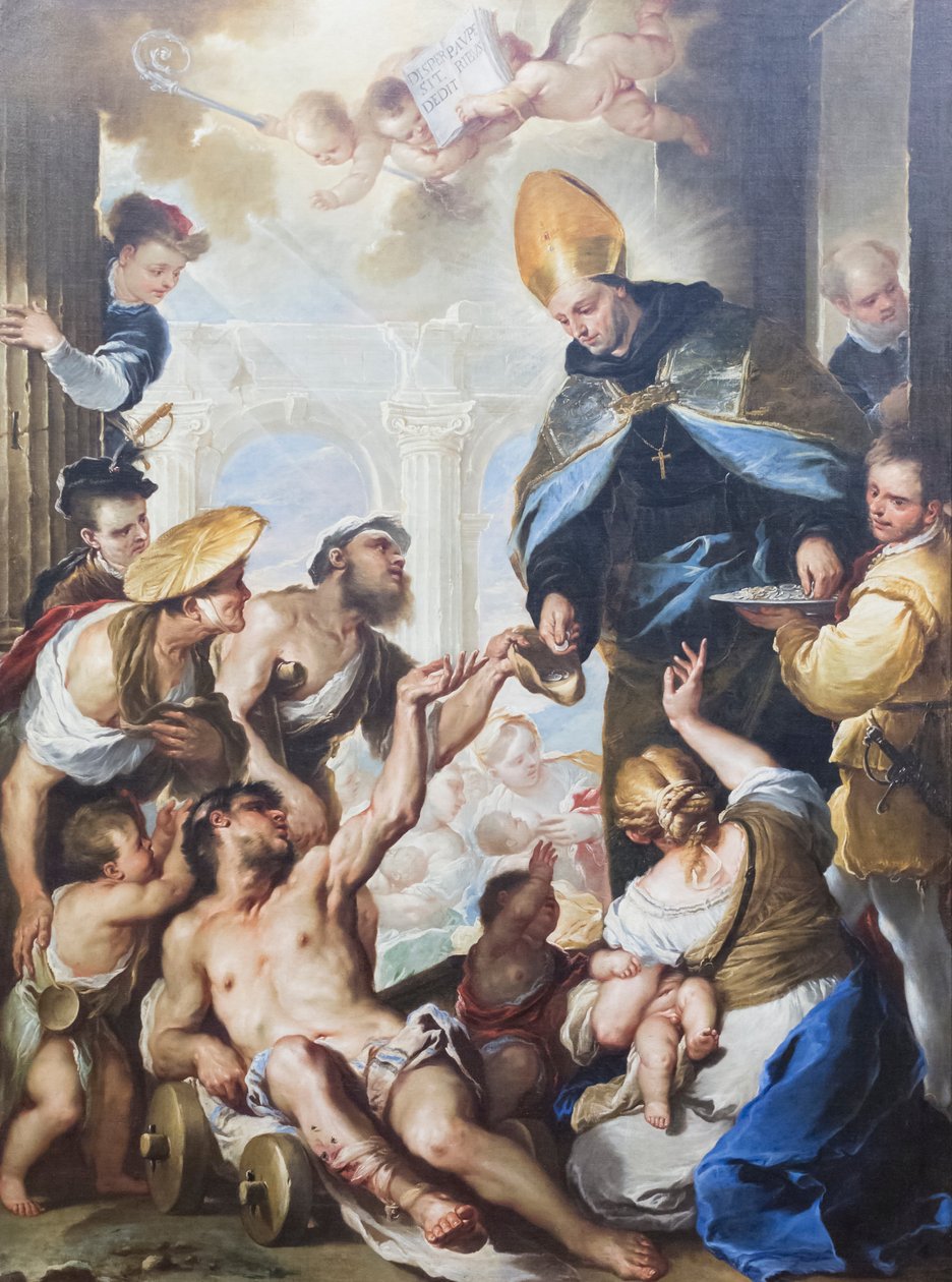 Villanovalı Aziz Thomas'ın sadakaları by Luca Giordano