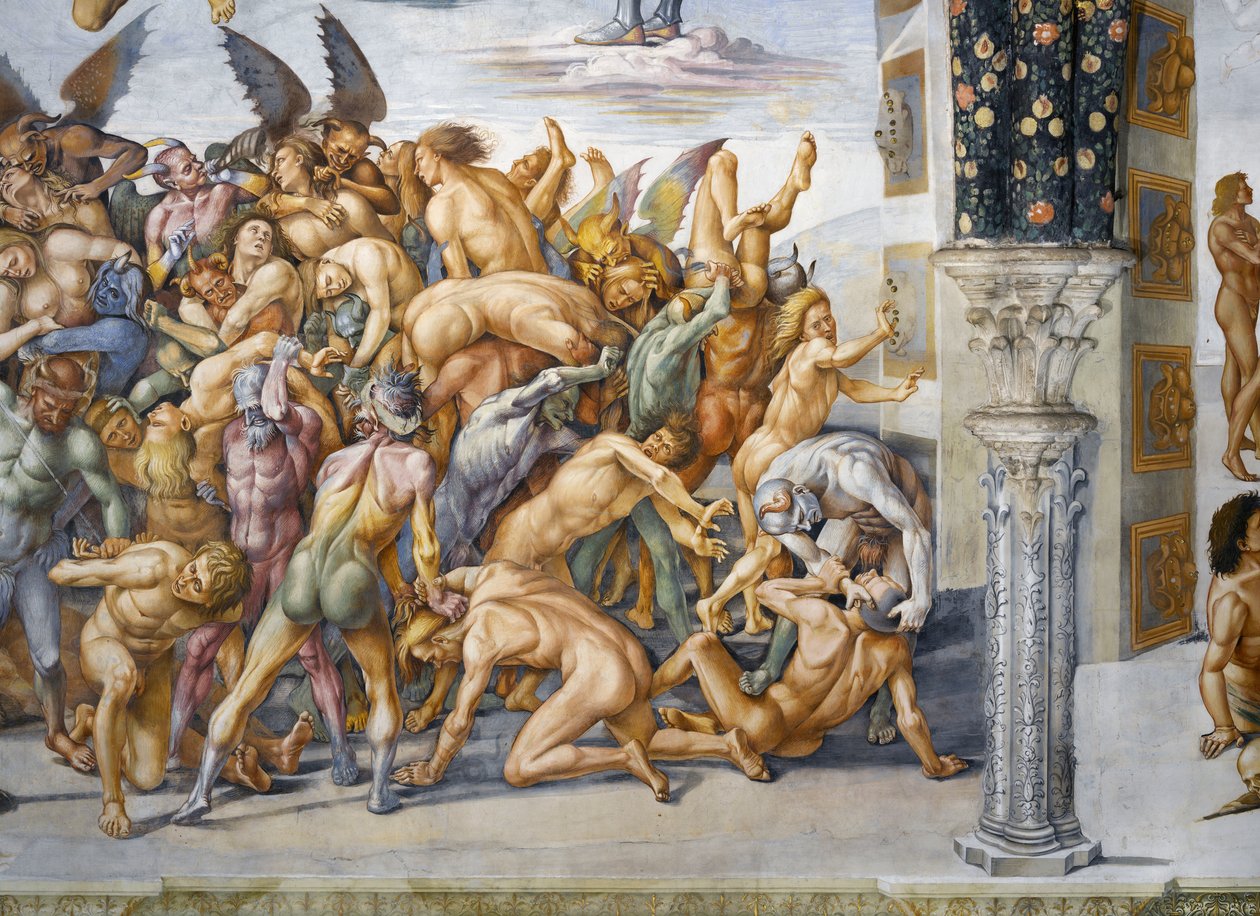Cehennemde lanetlenmiş, Son Yargı fresk döngüsünden by Luca Signorelli