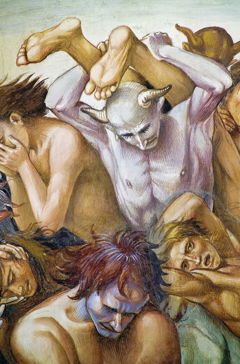 Cehennemde lanetlenmiş, Son Yargı fresk döngüsünden by Luca Signorelli