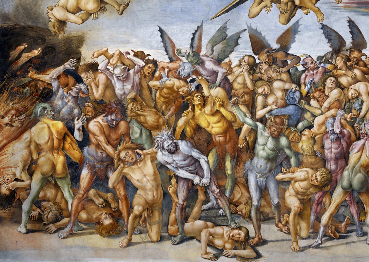 Cehennemde lanetlenmiş, Son Yargı fresk döngüsünden by Luca Signorelli