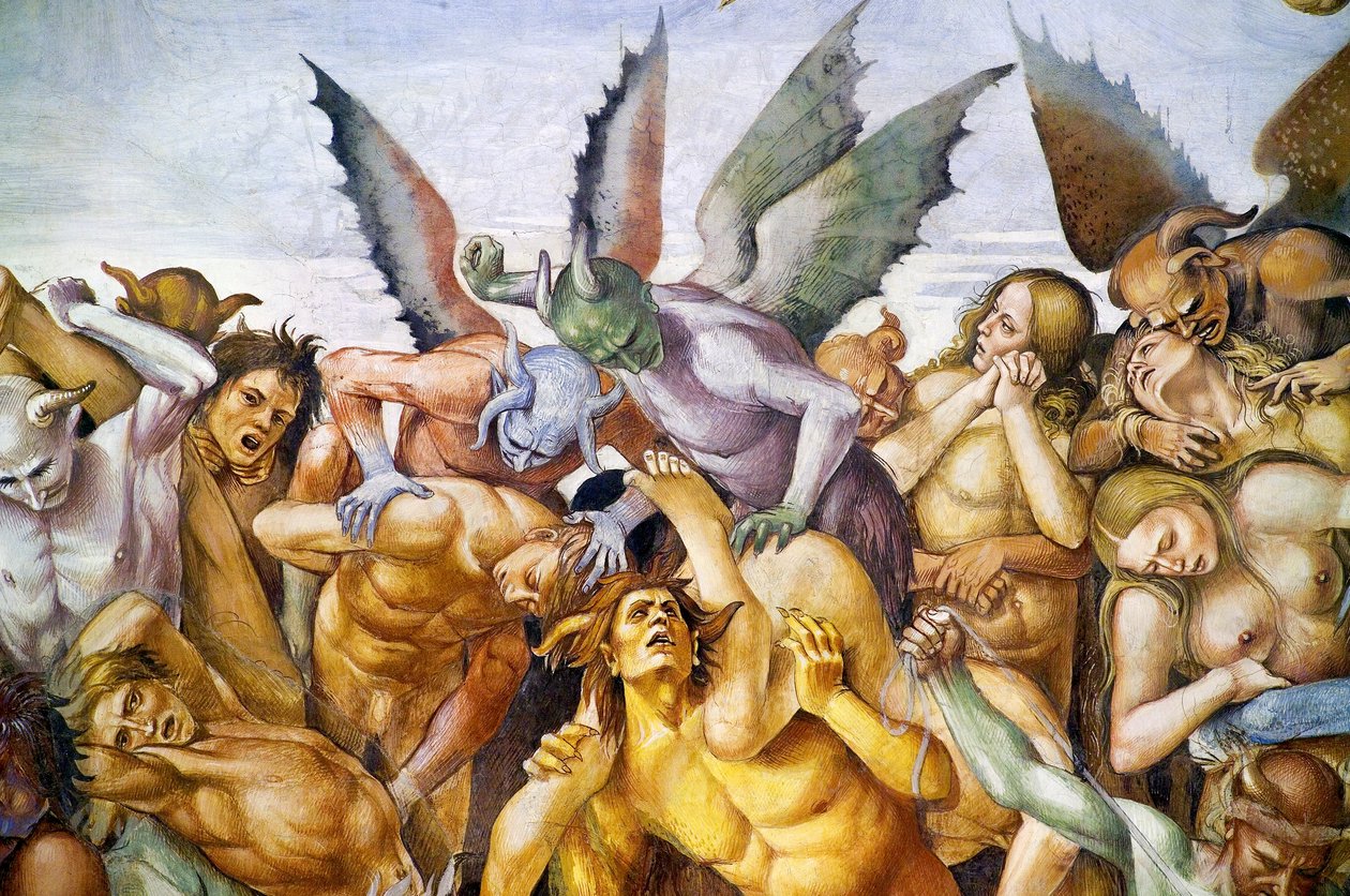 Cehennemde lanetlenmiş, Son Yargı fresk döngüsünden by Luca Signorelli