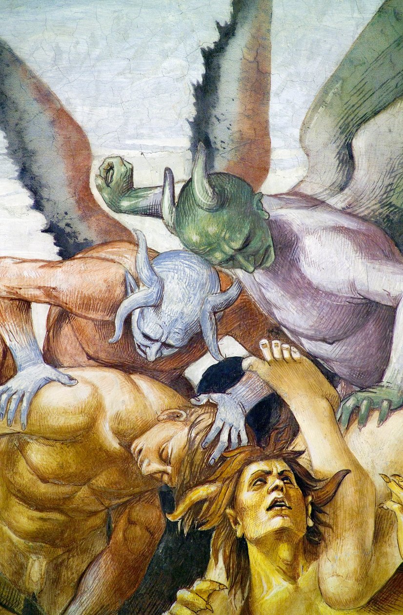 Cehennemde lanetlenmiş, Son Yargı fresk döngüsünden by Luca Signorelli