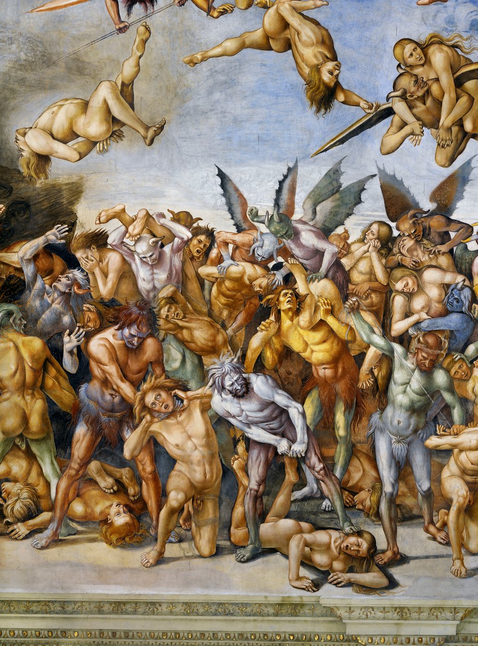 Cehennemde lanetlenmiş, Son Yargı fresk döngüsünden by Luca Signorelli