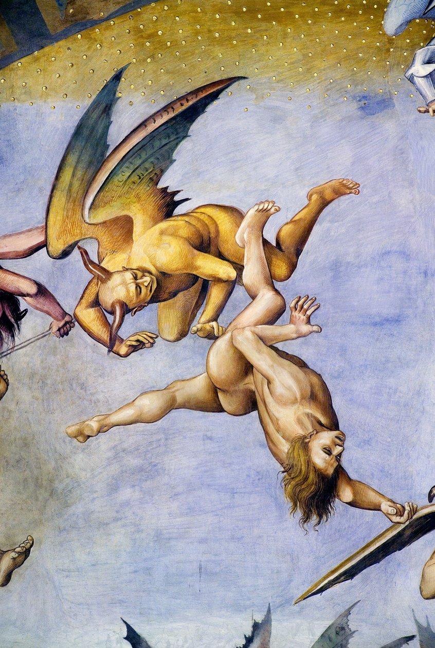 Cehennemde lanetlenmiş, Son Yargı fresk döngüsünden by Luca Signorelli