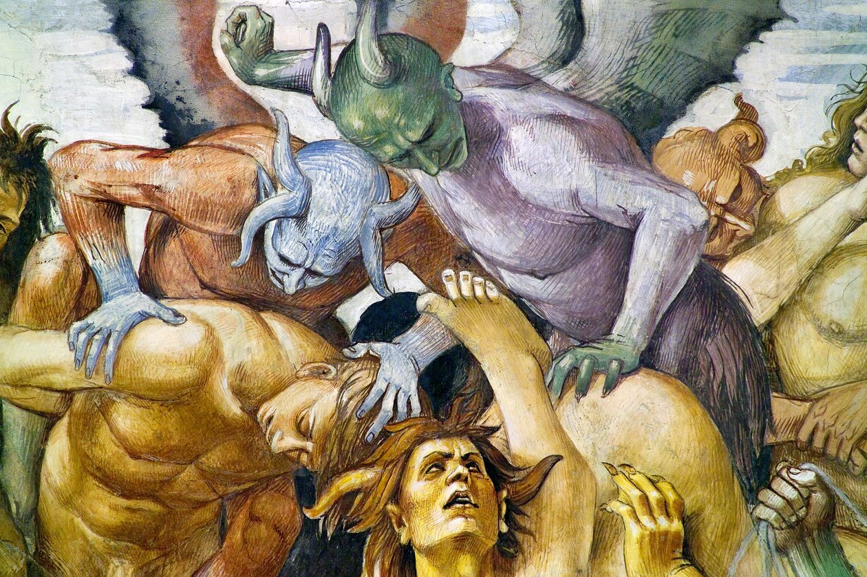 Cehennemde lanetlenmiş, Son Yargı fresk döngüsünden by Luca Signorelli