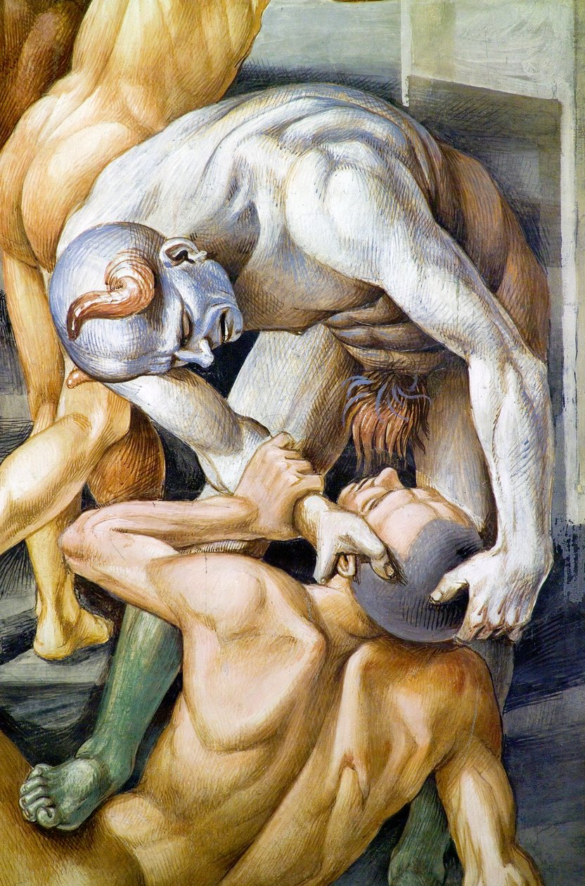 Cehennemde lanetlenmiş, Son Yargı fresk döngüsünden by Luca Signorelli