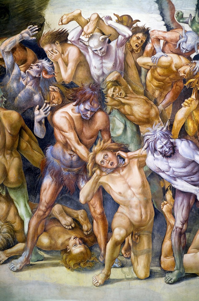 Cehennemde lanetlenmiş, Son Yargı fresk döngüsünden by Luca Signorelli