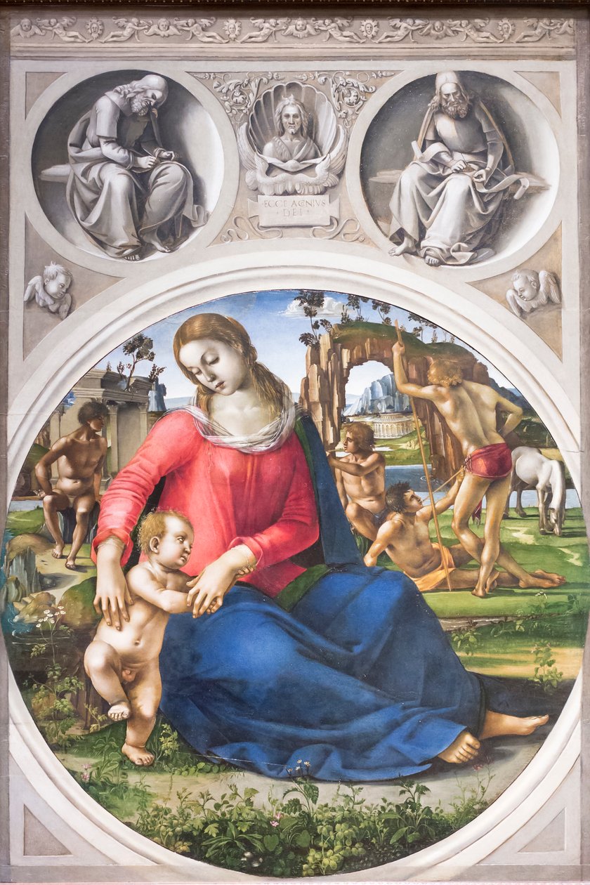 Ignudi ile Madonna ve Çocuk by Luca Signorelli