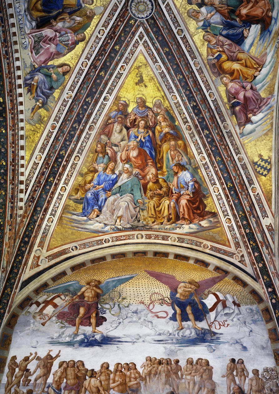 Şehitler, patrikler, kilise doktorları ve bakireler by Luca Signorelli