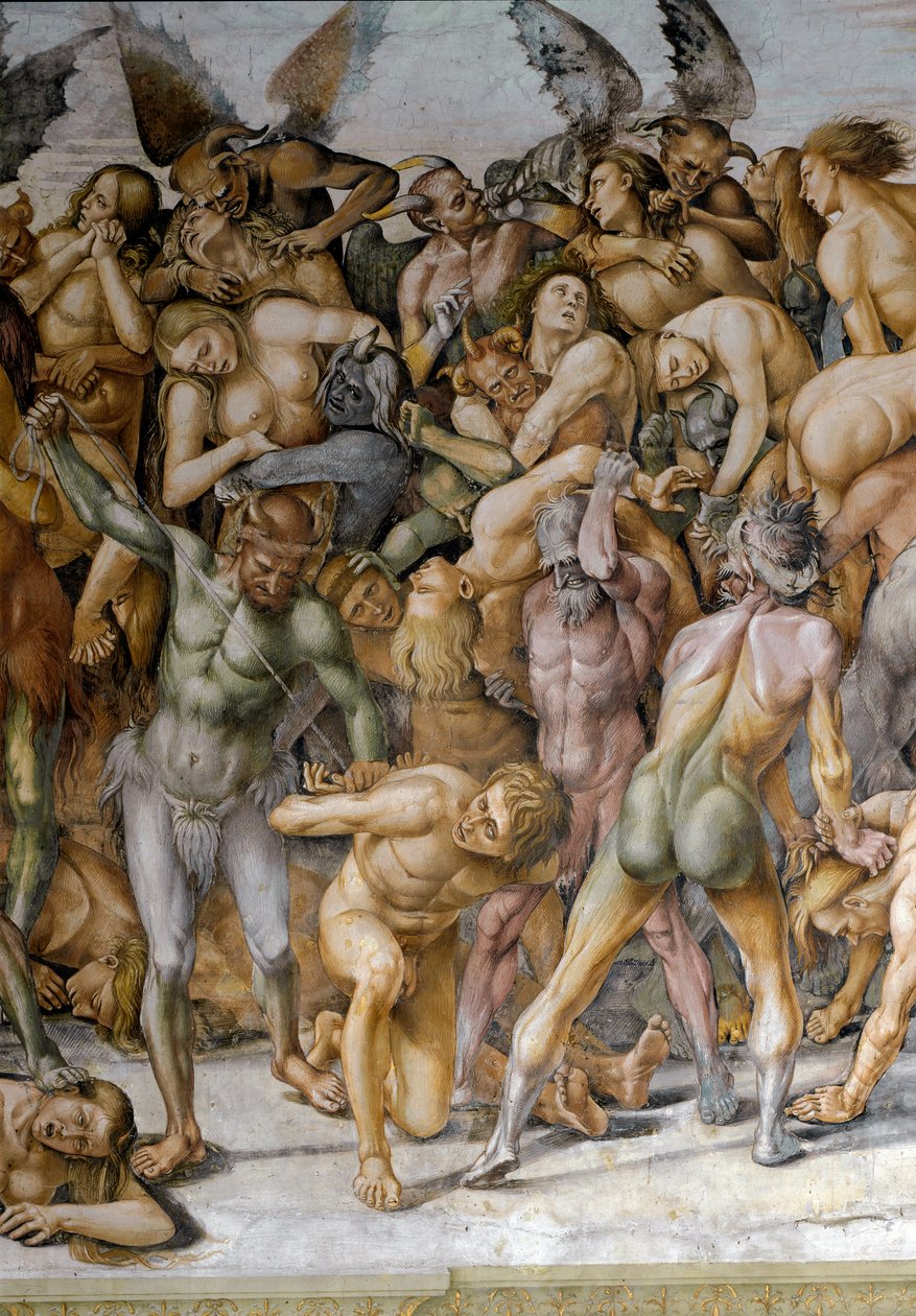 Dünyanın sonu Lanetleri temsil eden detay. Luca Signorelli (1445-1523) 1499-1504 Orvieto, Duomo, San Brizio Şapeli tarafından fresk by Luca Signorelli