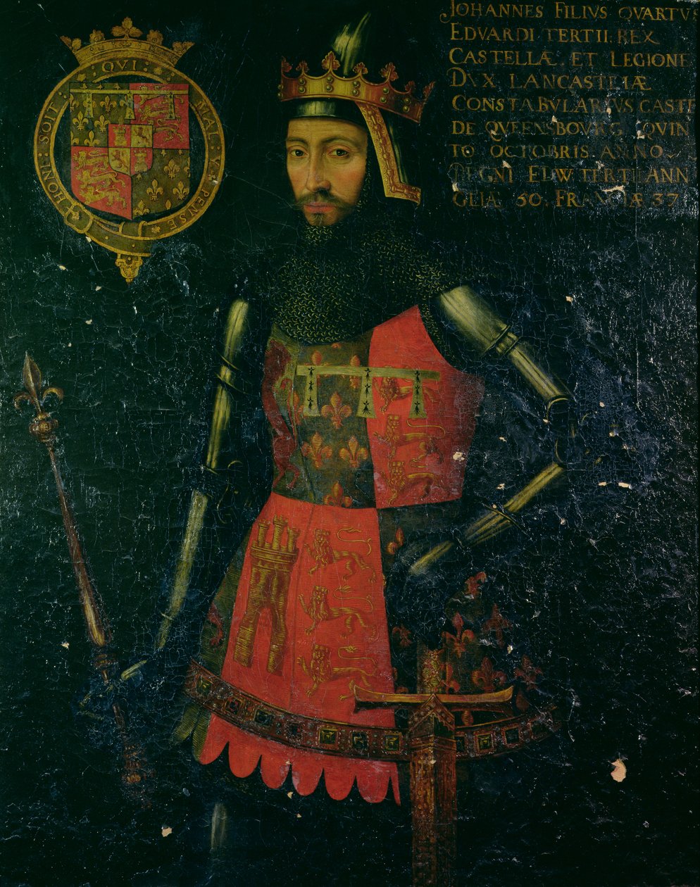 John of Gaunt, Lancaster Dükü (1340-99) (panelde tempera) by Lucas Cornelisz