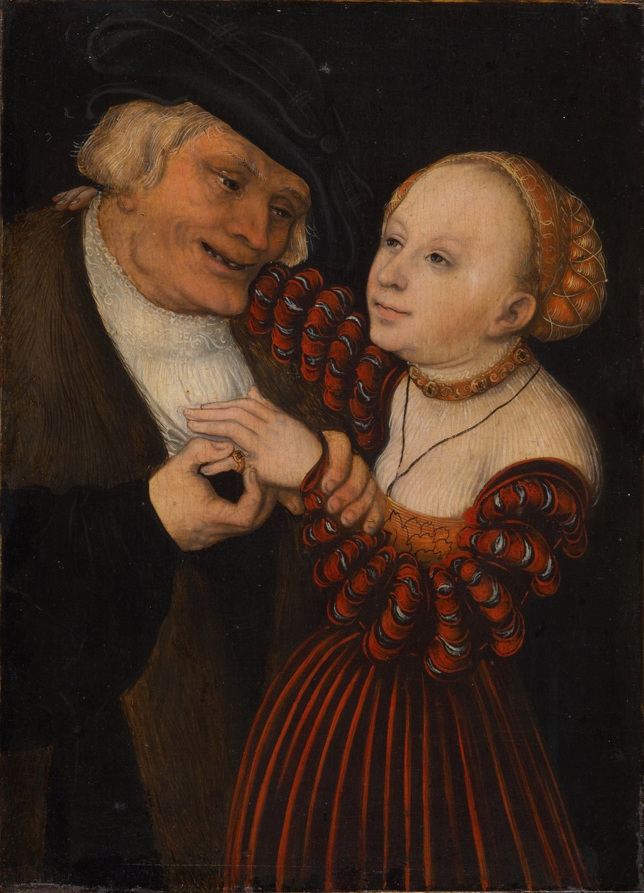 yaşlı adam ve kız by Lucas Cranach the Elder