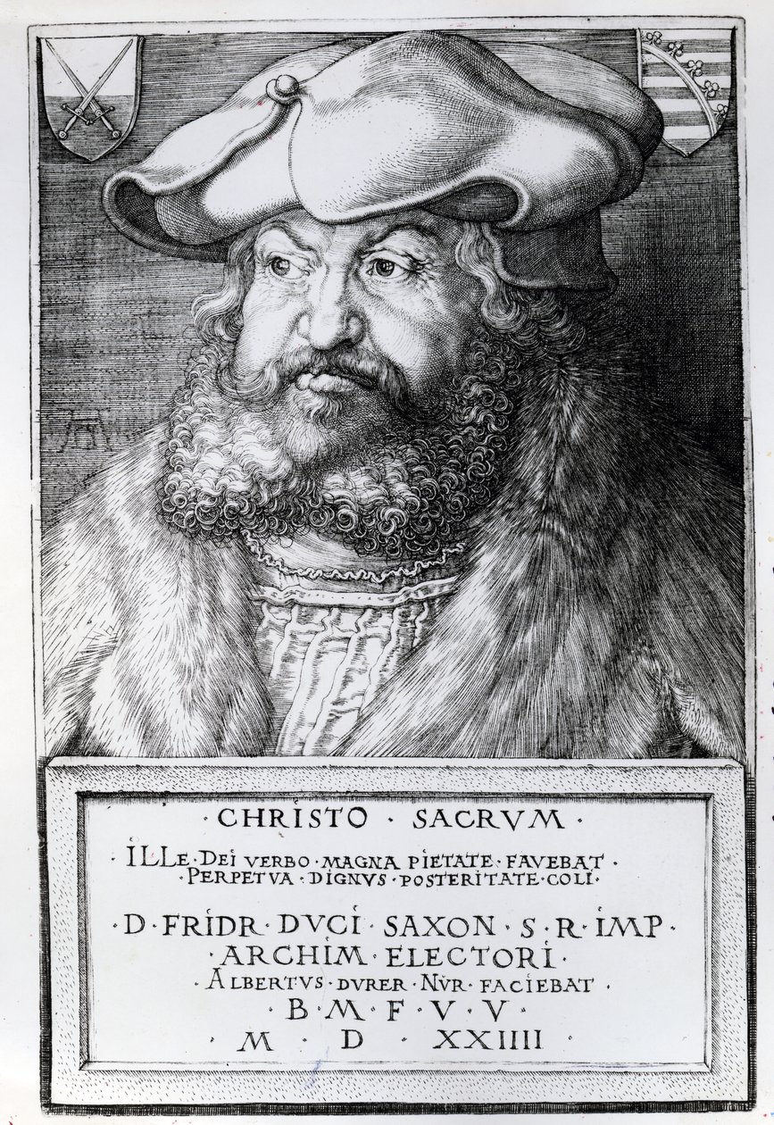 Friedrich III, Saksonya Seçmeni, Albrecht Durer tarafından kazınmış, 1524 by Lucas Cranach the Elder