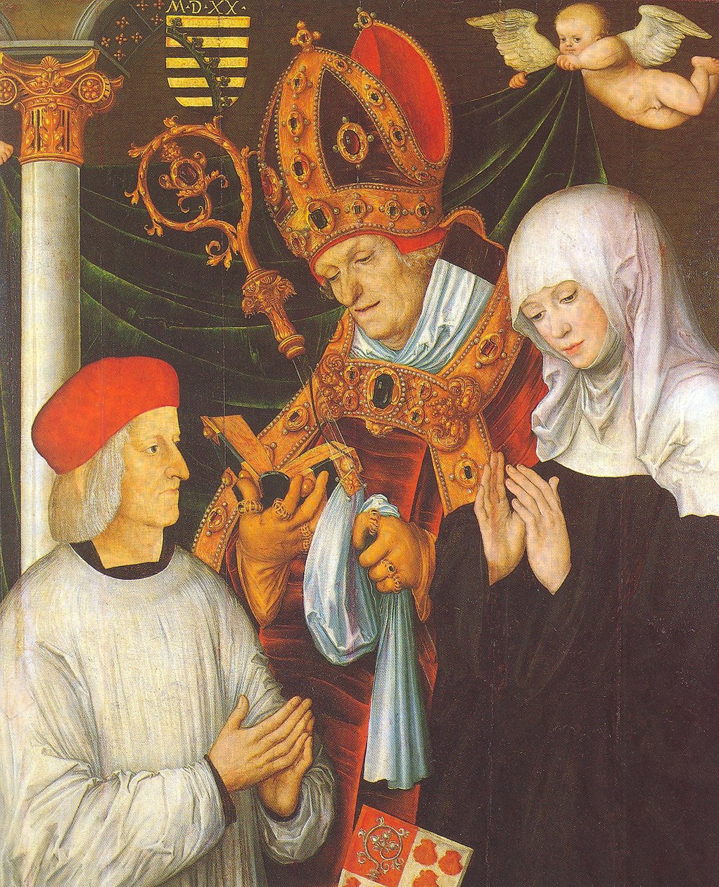 Eichstätt Piskoposu Gabriel von Eyb, hll. Willibald ve Walburga by Lucas Cranach the Elder