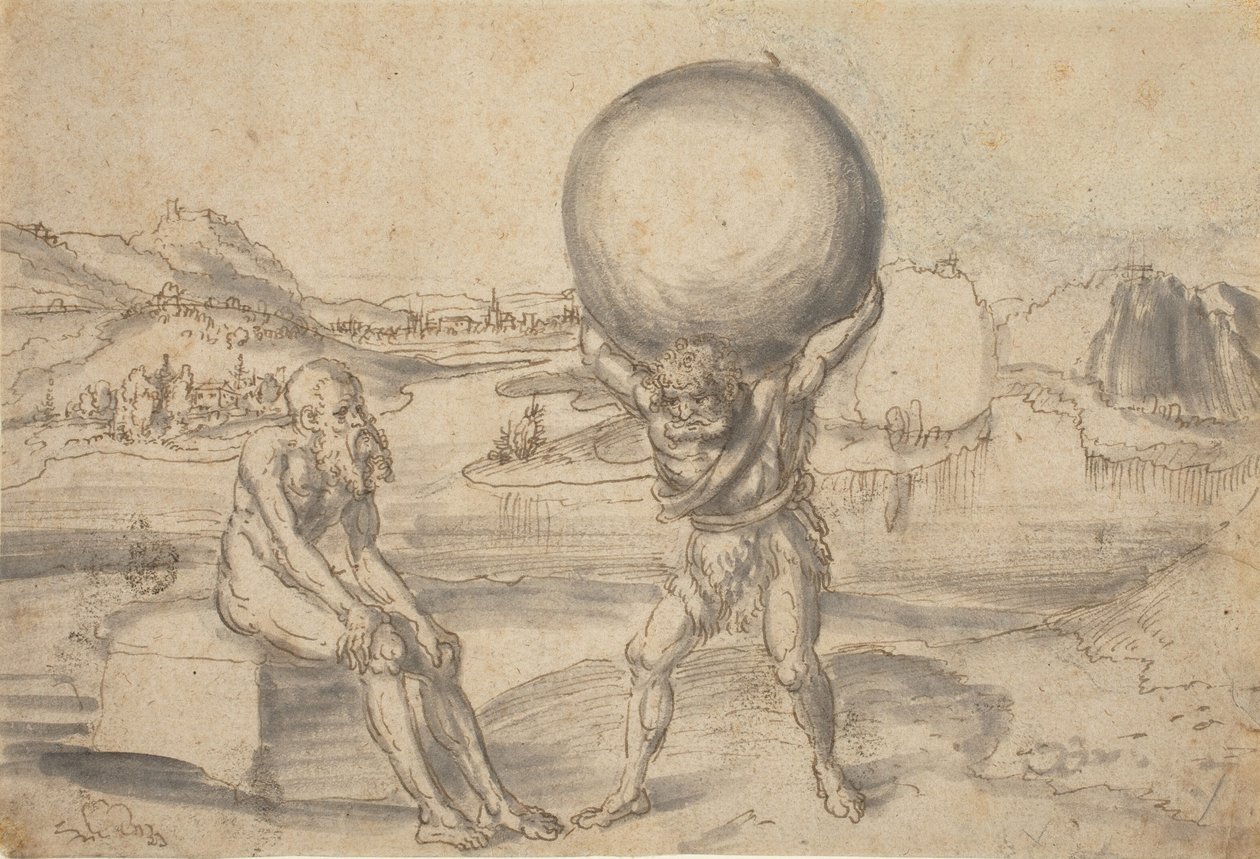 Herkül ve Atlas by Lucas Cranach the Elder