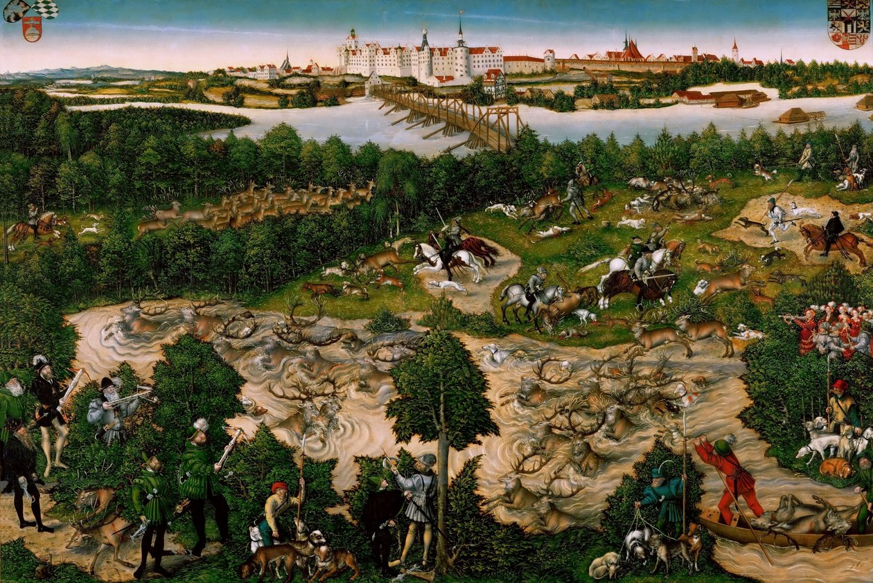 Seçmen Johann Friedrich tarafından geyik avı by Lucas Cranach the Elder