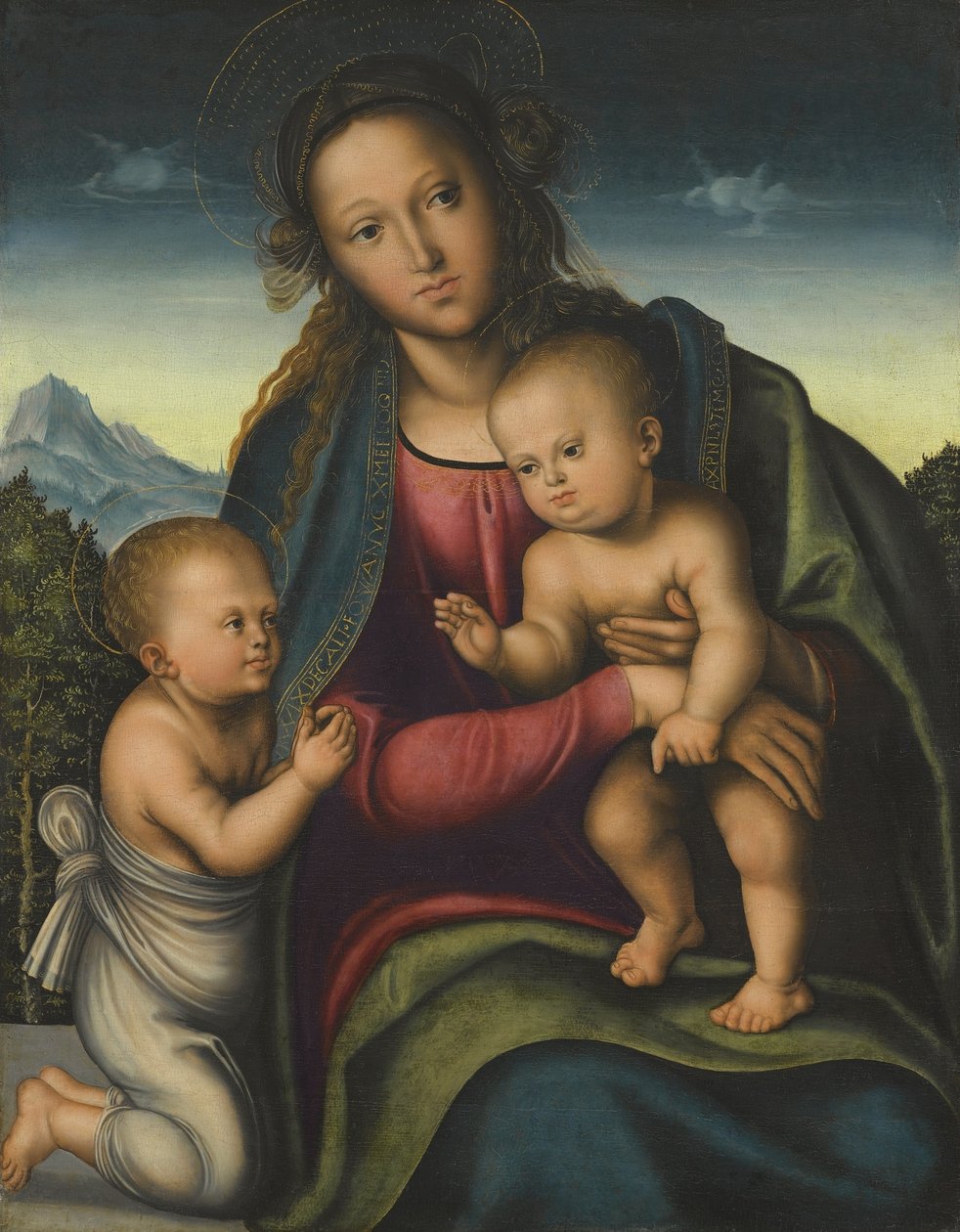 Bebek İsa ve St. John ile Madonna by Lucas Cranach the Elder