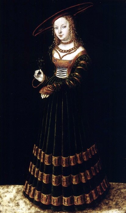 Beni unutma notları olan bir kızın portresi by Lucas Cranach the Elder