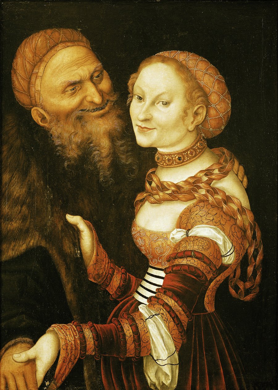 Fahişe ve Yaşlı Adam, c.1530 by Lucas Cranach the Elder