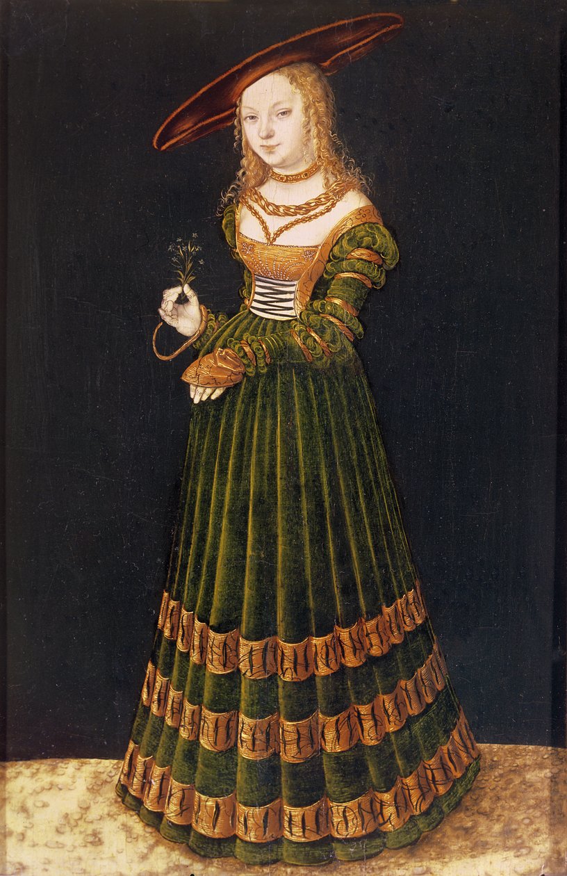 Çiçek tutan genç kız, 1526 by Lucas Cranach the Elder