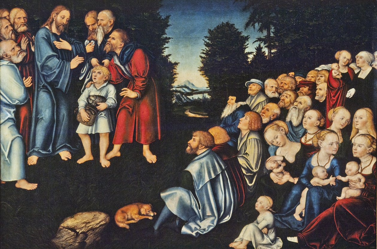 Beş somun ve iki balığın mucizesi by Lucas Cranach the Elder