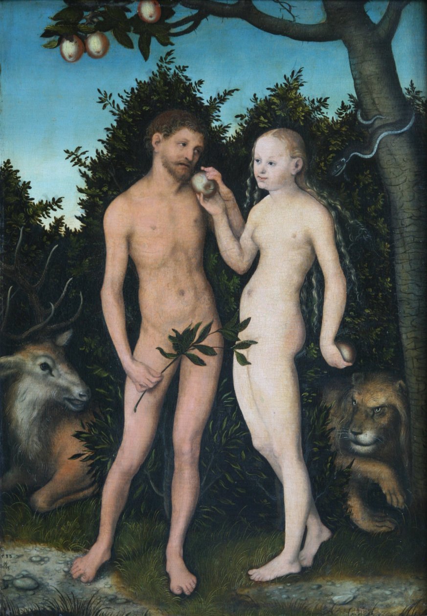 Adem ve Havva cennette (Güz) by Lucas Cranach the Elder