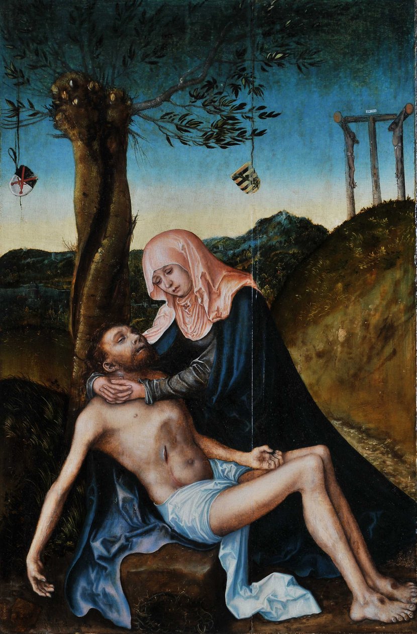 Haç altında Pietà by Lucas Cranach the Elder