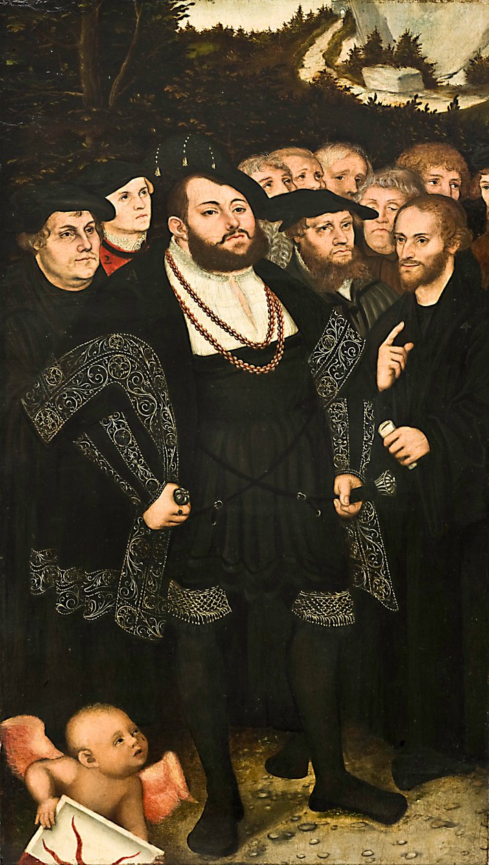 Martin Luther ve Wittenberg Reformcular by Lucas Cranach the Younger