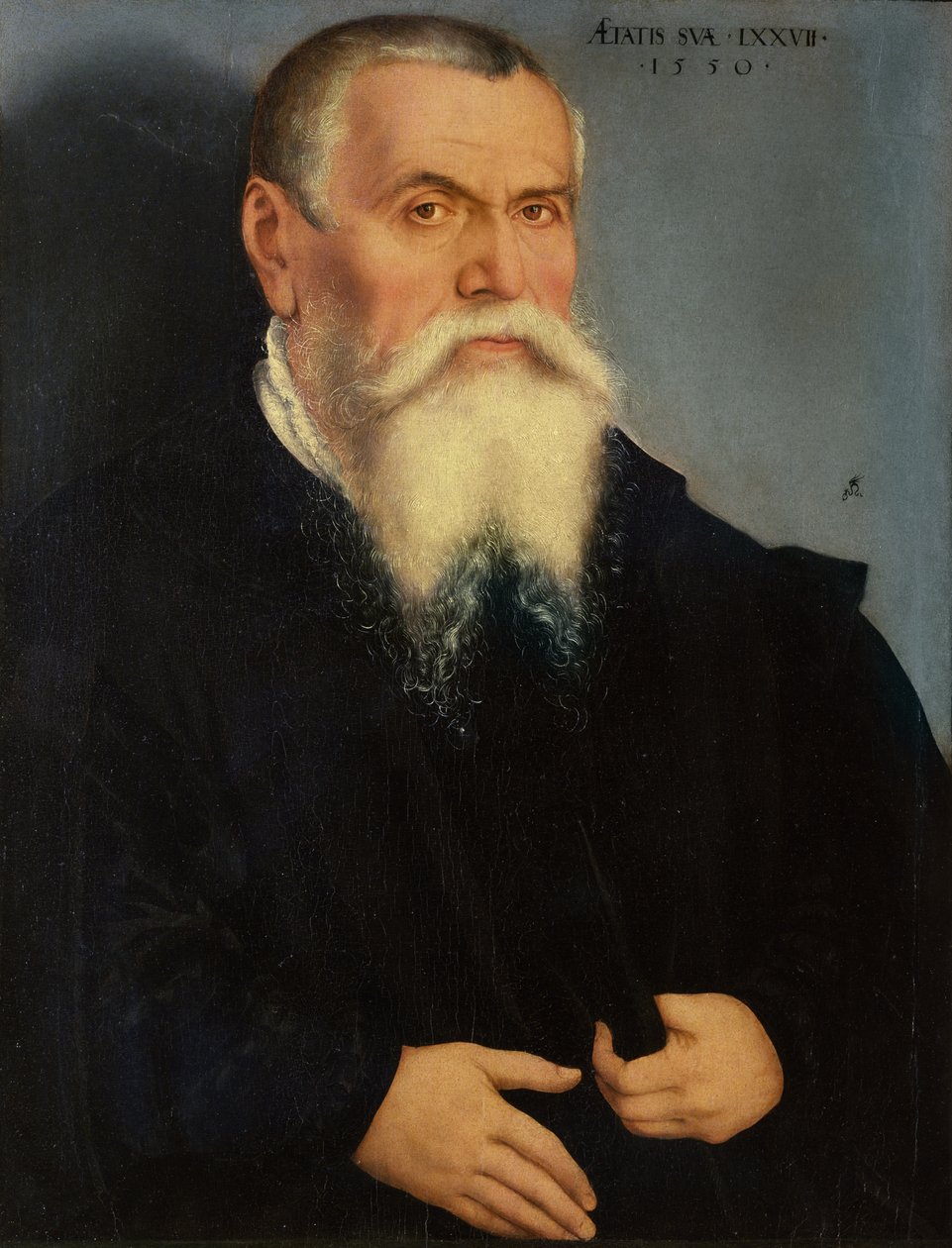 Portrait of Lucas Cranach the Elder (1472-1553) 1550 (oil) by Lucas Cranach the Younger