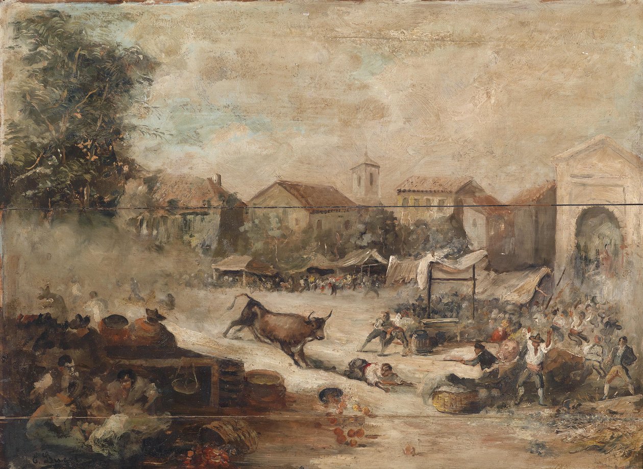 Boğadan kaçtı by Eugenio Lucas Velázquez
