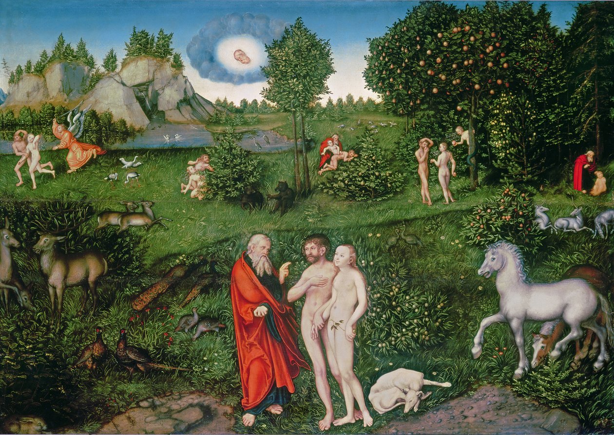 Adem ve Havva Aden Bahçesinde, 1530 by Lucas Cranach the Elder